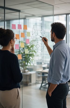 Technology professionals planning a project